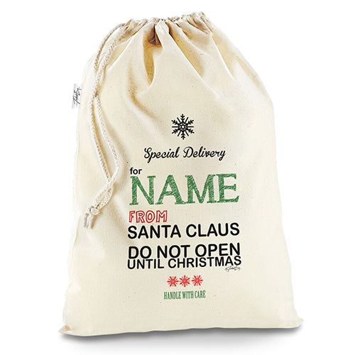 Personalised Father Christmas White Stocking Christmas Santa Sack