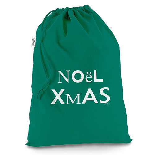 Rustic Vintage Noel Xmas Green Christmas Present Santa Sack Mail Post Bag