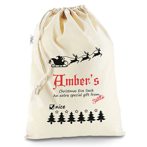 Personalised Extra Special Gift White Stocking Christmas Santa Sack