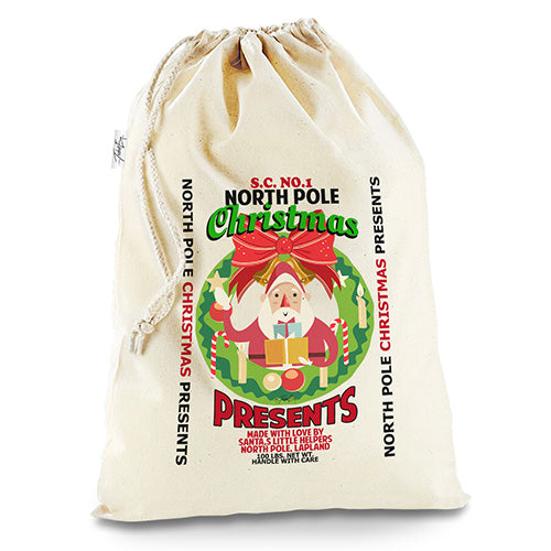 Vintage Produce Sack Christmas Personalised White Santa Sack Christmas Stocking Gift Bag