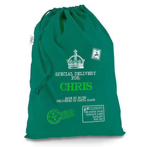 Crown Royal Post Personalised Green Christmas Santa Sack Mail Post Bag
