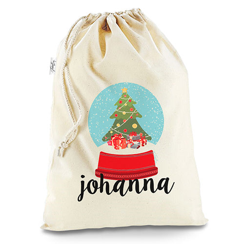 Personalised Christmas Snow Globe White Christmas Santa Present Sack