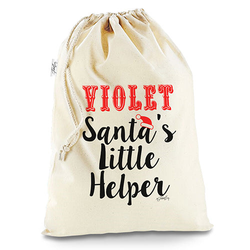 Personalised Santa's Little Helper White Santa Sack Christmas Stocking Gift Bag