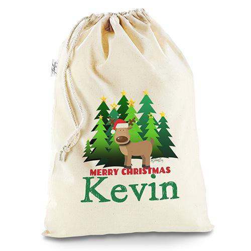 Personalised My First Xmas Baubles Natural Christmas Santa Sack Gift Bag