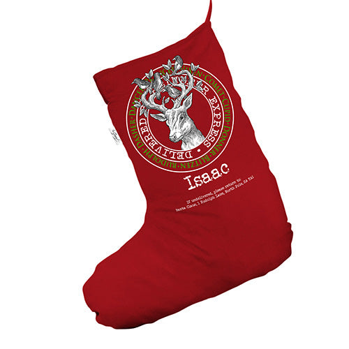 Special Delivery Reindeer Service Vintage Personalised Red Santa Claus Christmas Stockings