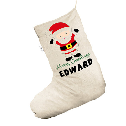 Personalised Santa Merry Christmas White Christmas Stockings Socks