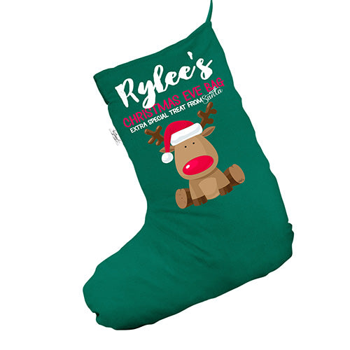 Personalised Blue Baby's First Christmas Green Christmas Stockings Socks