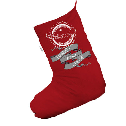 Personalised Special Christmas Delivery Red Christmas Stocking