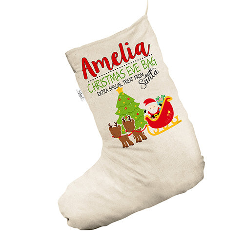 Personalised Santa Reindeer White Christmas Stockings Socks