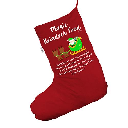 Magic Reindeer Food Red Deluxe Christmas Stocking