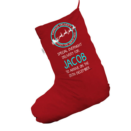 Personalised Christmas Postage Red Christmas Stockings Socks