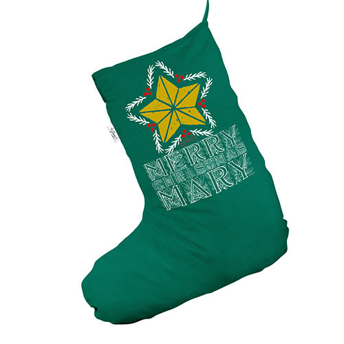 Personalised Christmas Star Green Christmas Stockings Socks