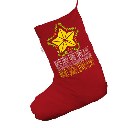 Personalised Christmas Star Red Christmas Stocking