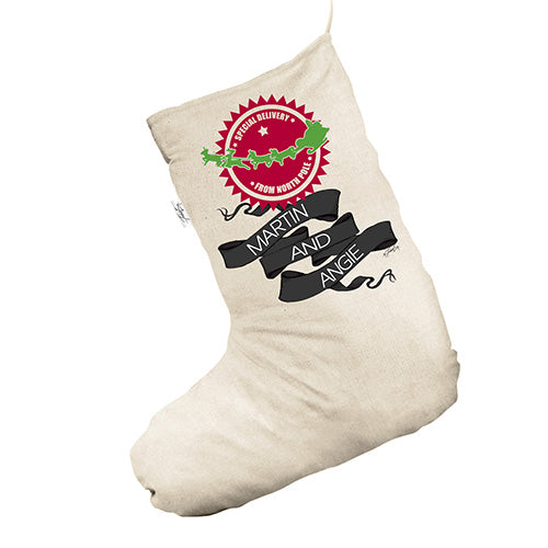 Personalised North Pole Delivery White Christmas Stockings Socks