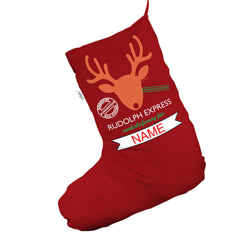 Personalised Reindeer Merry Christmas Red Santa Claus Christmas Stockings