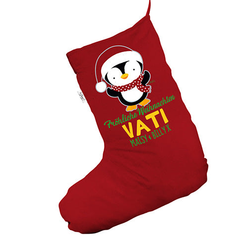 Personalised Reindeer Merry Christmas Red Christmas Stockings Socks