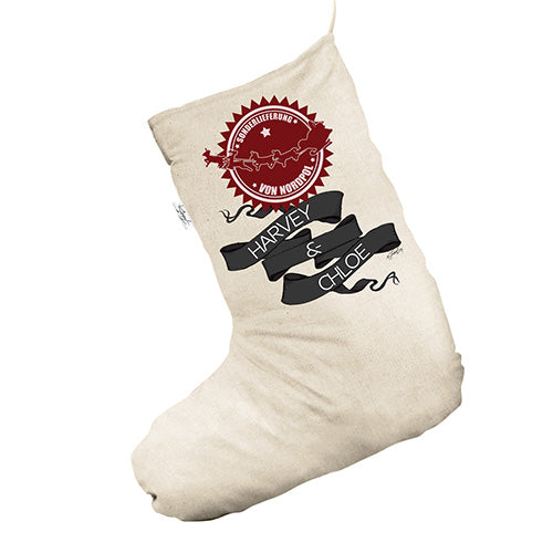 Personalised Reindeer Merry Christmas White Christmas Stockings Socks