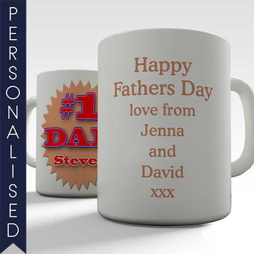 Number 1 Dad Custom Personalised Mug - Twisted Envy Funny, Novelty and Fashionable tees