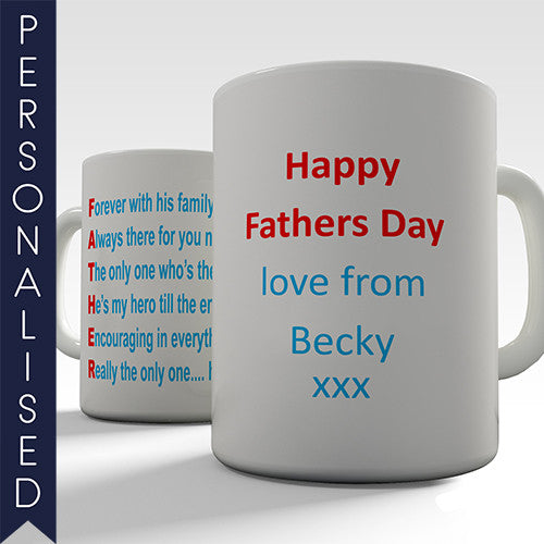 Father Spelt Meaning Personalised Mug - Twisted Envy Funny, Novelty and Fashionable tees