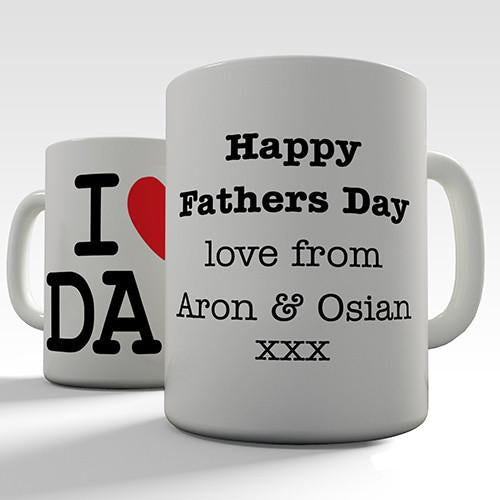 I Love Heart Dad Personalised Mug