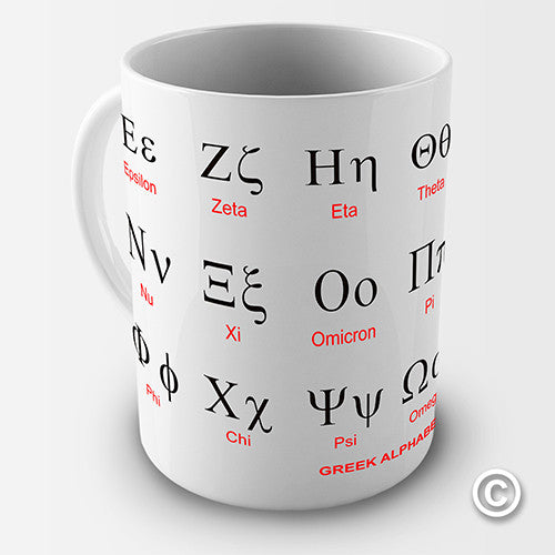 Greek Alphabet Ceramic Mug