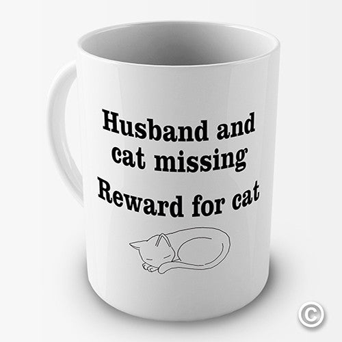 Husband And Cat Missing Funny Mug