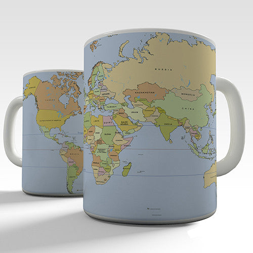 Map Of The World Novelty Mug