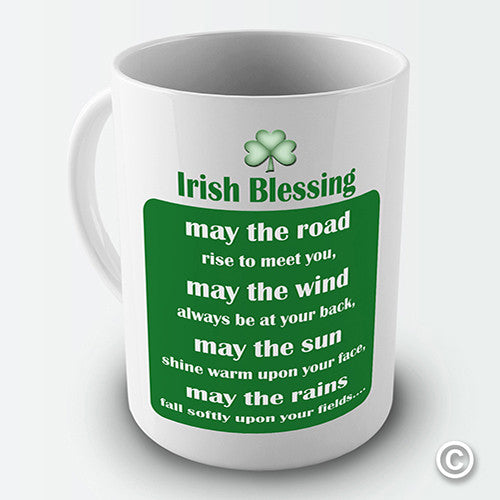 With Irish Blessing Novelty Mug