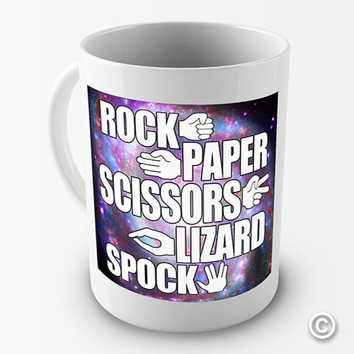 Rock Paper Scissors Lizard Spock Funny Mug