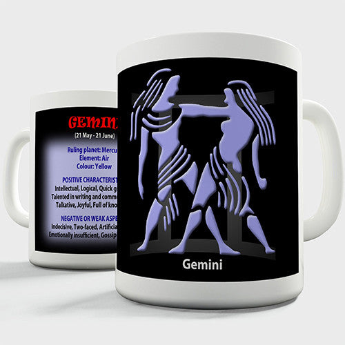 Zodiac Star Sign Gemini Novelty Mug