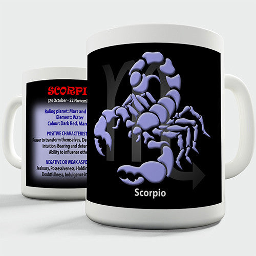 Zodiac Star Sign Scorpio Novelty Mug