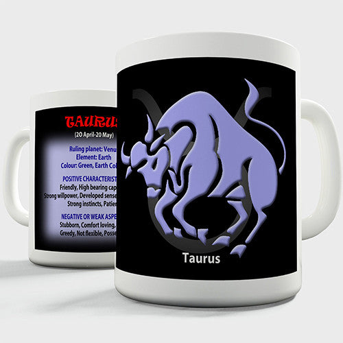 Zodiac Star Sign Taurus Novelty Mug