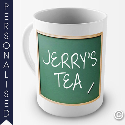 Your Name On The Blackboard Personalised Mug - Twisted Envy Funny, Novelty and Fashionable tees