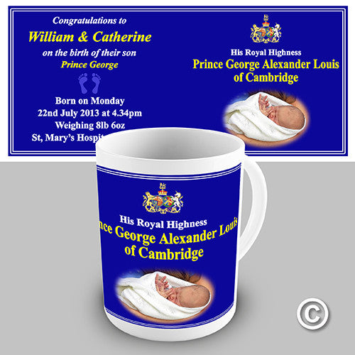 Prince George Royal Baby Novelty Mug