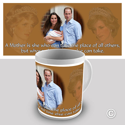 Commemorative Diana William & Kate Royal Baby Novelty Mug