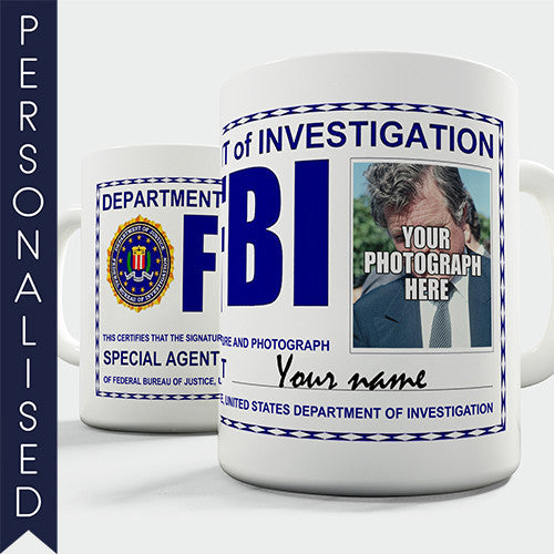 FBI Badge Personalised Mug - Twisted Envy Funny, Novelty and Fashionable tees