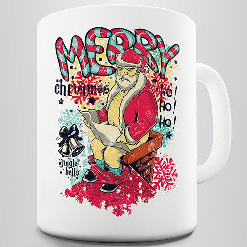 Naughty Santa Toilet Funny Mug