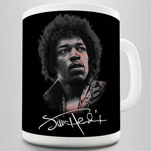 Jimi Hendrix Portrait Black Novelty Mug