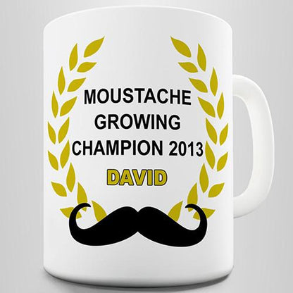 Moustache Growing Champion Personalised Mug