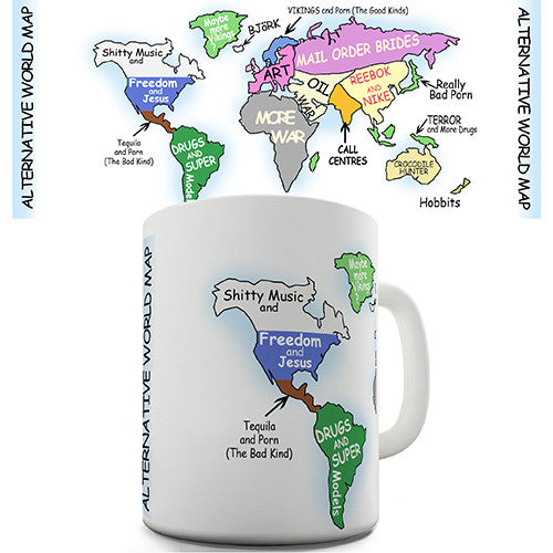 Alternative World Map Novelty Mug
