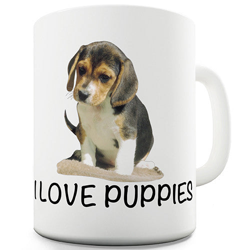 I Love Puppies Novelty Mug