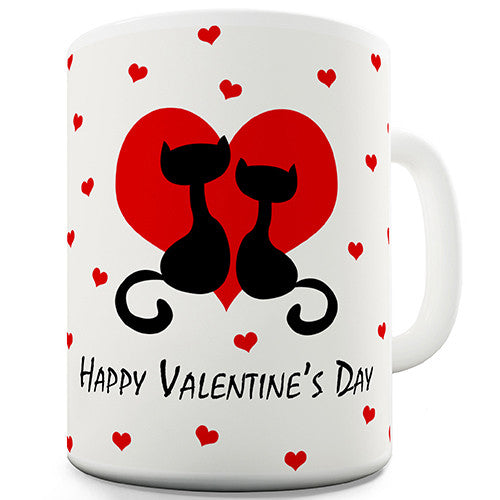 Happy Valentines Day Cats Novelty Mug