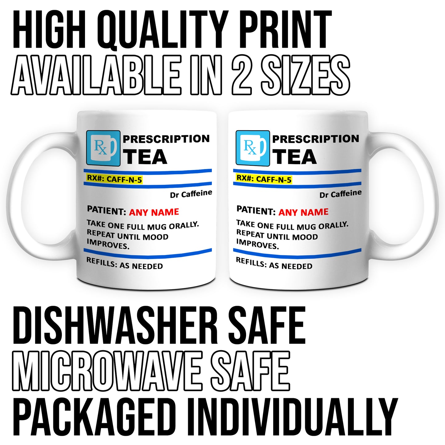 Personalised Tea Prescription Ceramic Novelty Mug