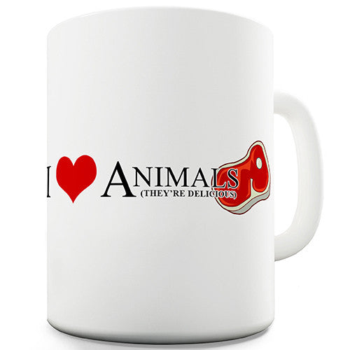 I Love Animals Meat Eaters Novelty Mug