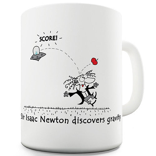 Sir Isaac Newton Gravity Funny Mug