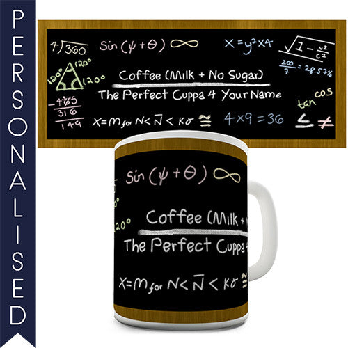 Maths Coffee Recipe Personalised Mug - Twisted Envy Funny, Novelty and Fashionable tees