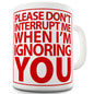 Please Don't Interrupt Me Novelty Mug