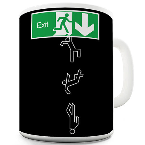 Exit Falling Novelty Mug