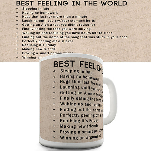 List of The Best Feelings In The World Novelty Mug