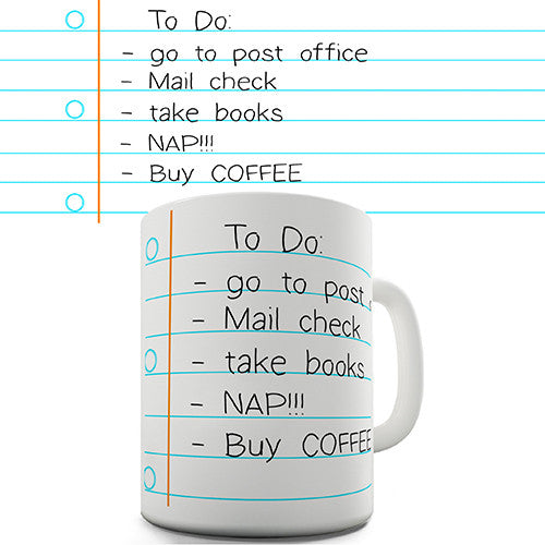 To Do List Daily Tasks Novelty Mug